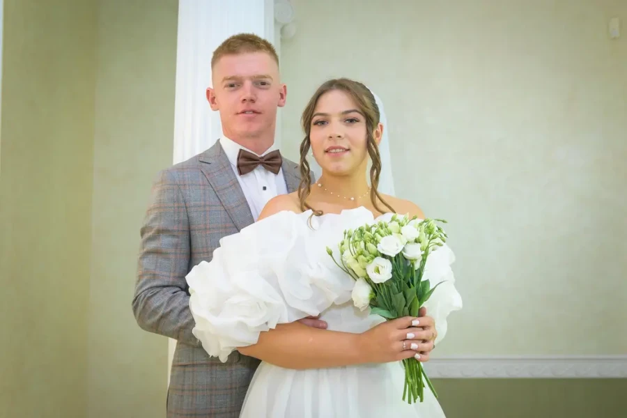 29.08.2025. Отдел ЗАГС Бобруйского горисполкома. Свадебная пара. Антонина и Владислав Цедрик.