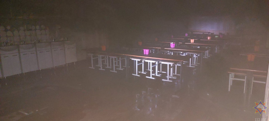 13 сентября 2025 года. Пожар в столовой школы на улице Габровской. Фото: МЧС.