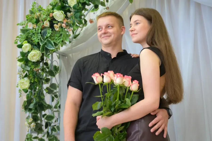 05.09.2025. Бобруйский ЗАГС. Свадебная пара. Елизавета и Ян.