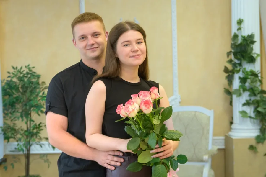 05.09.2025. Бобруйский ЗАГС. Свадебная пара. Елизавета и Ян.