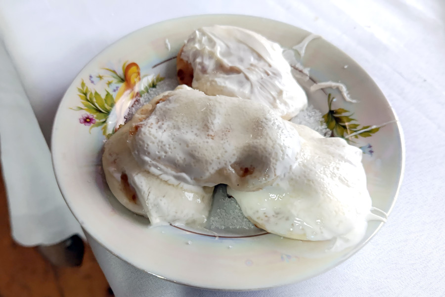  Снежань 2025 г. Дэсерт з маленькіх блінцоў.