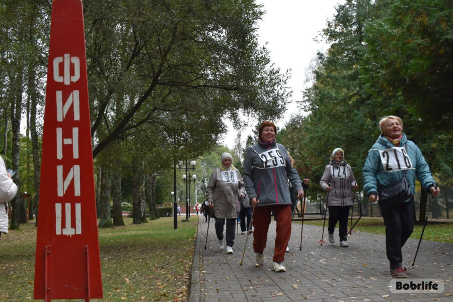 В Бобруйске прошел марафон по скандинавской ходьбе для людей старшего поколения