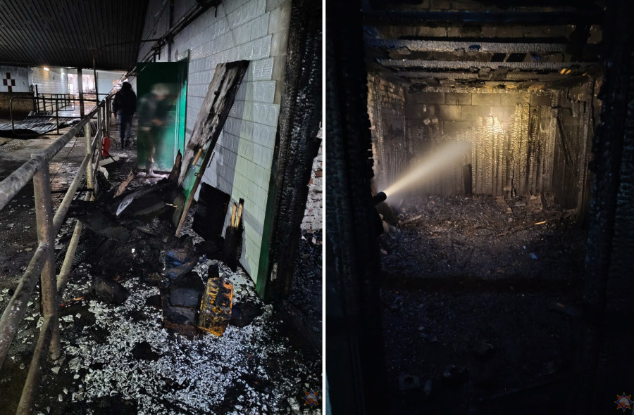 23 октября 2025 года. В Горках работники МЧС ликвидировали пожар на ферме. Фото: МЧС.