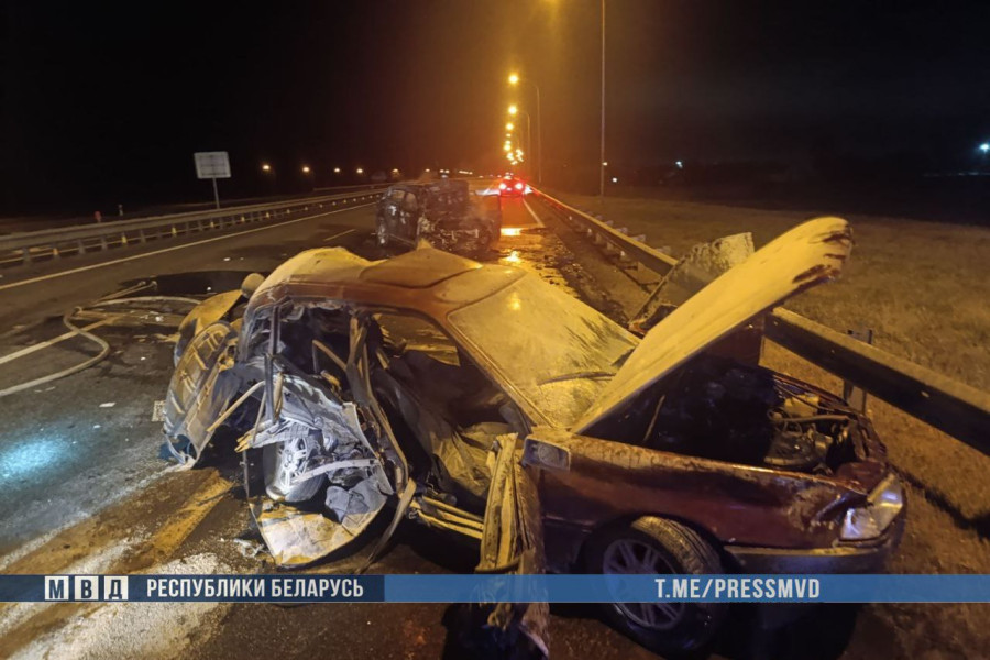 3 октября 2025 года. ДТП 94-м километре автодороги Р-23 «Минск – Микашевичи» в Слуцком районе. Фото: МВД.