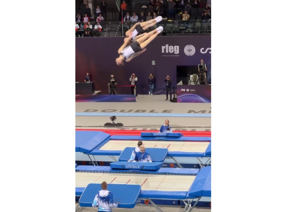 Белорусские батутисты Иван Литвинович и Андрей Буйлов выиграли золото чемпионата мира в Испании