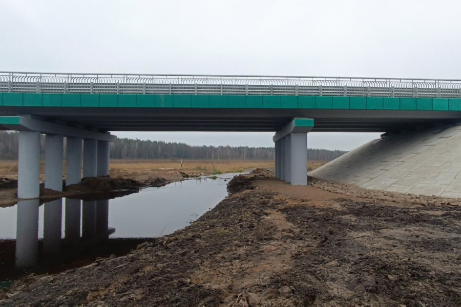 Декабрь 2025, Бобруйский район. Мост через реку Брожка на автодороге Р31.