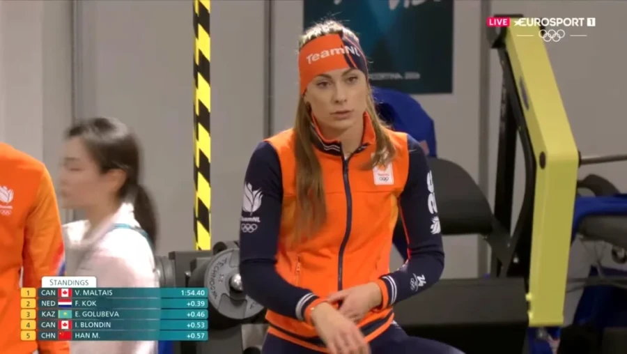 20.02.2026, Олимпийские игры. Фемке Кок на велосипеде