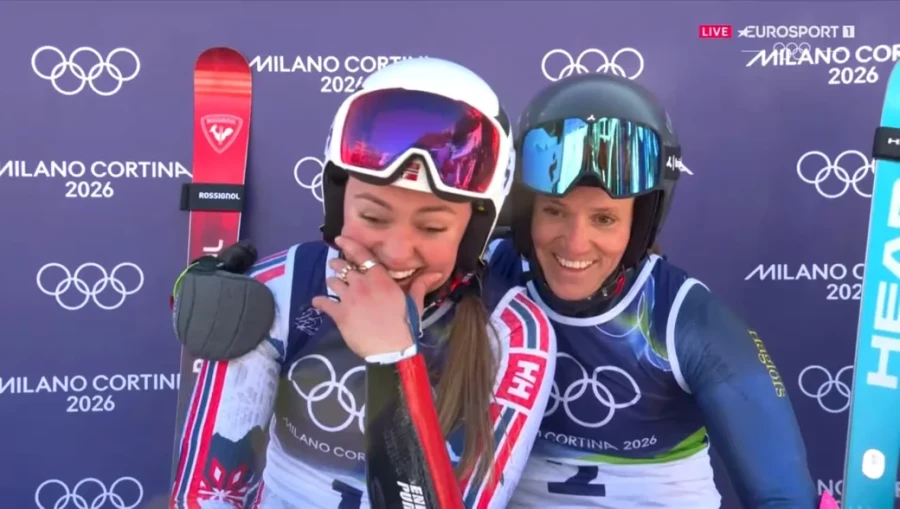 14.02.2026, Олимпийские игры. Тэа Луиза Стъернесунд (Норвегия) и Сара Гектор (Швеция) – две серебряные медалистки