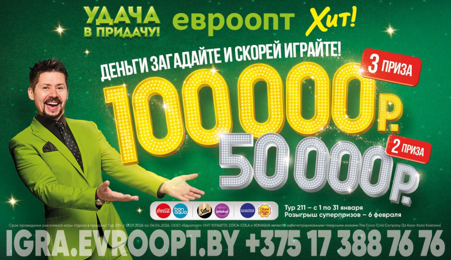 Деньги загадайте и скорей играйте!  Успейте поучаствовать в январском туре игры «Удача в придачу!»
