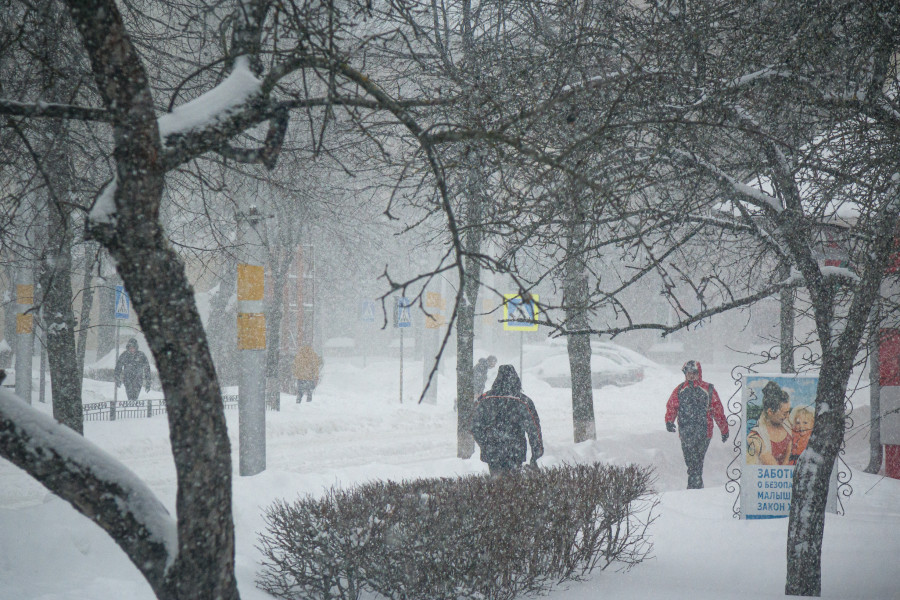 Циклон Улли принес в Бобруйск обильные снегопады
