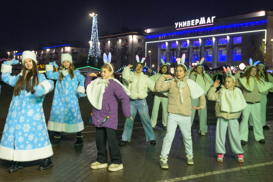 15.12.2025. Социалистическая улица – площадь имени В.И.Ленина. Театрализованное шествие Дедов Морозов и Снегурочек «И весело, и дружно встречаем Новый 2026 год!»