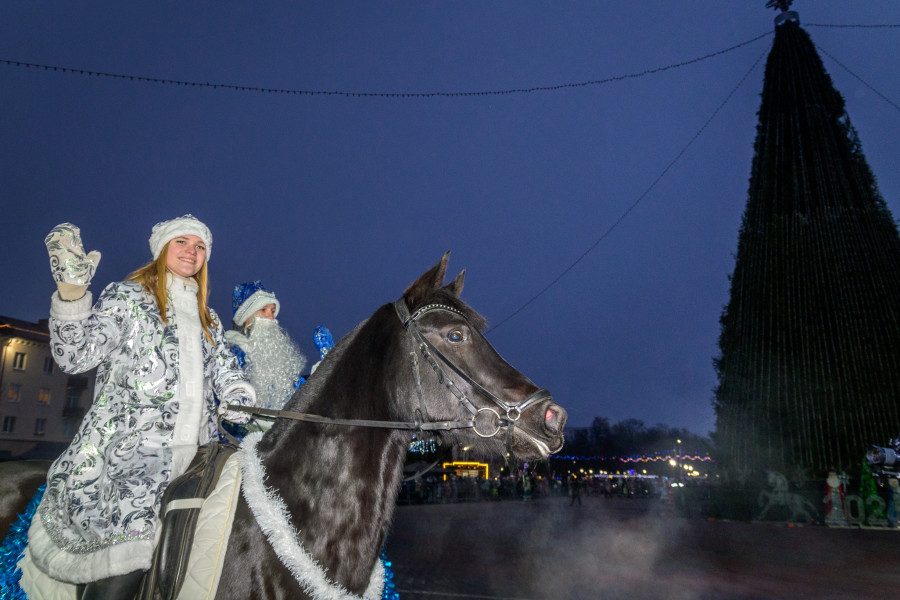 15.12.2025. Социалистическая улица – площадь имени В.И.Ленина. Театрализованное шествие Дедов Морозов и Снегурочек «И весело, и дружно встречаем Новый 2026 год!»