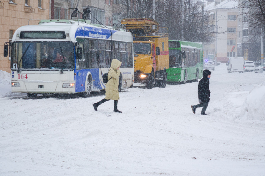 Циклон Улли принес в Бобруйск обильные снегопады