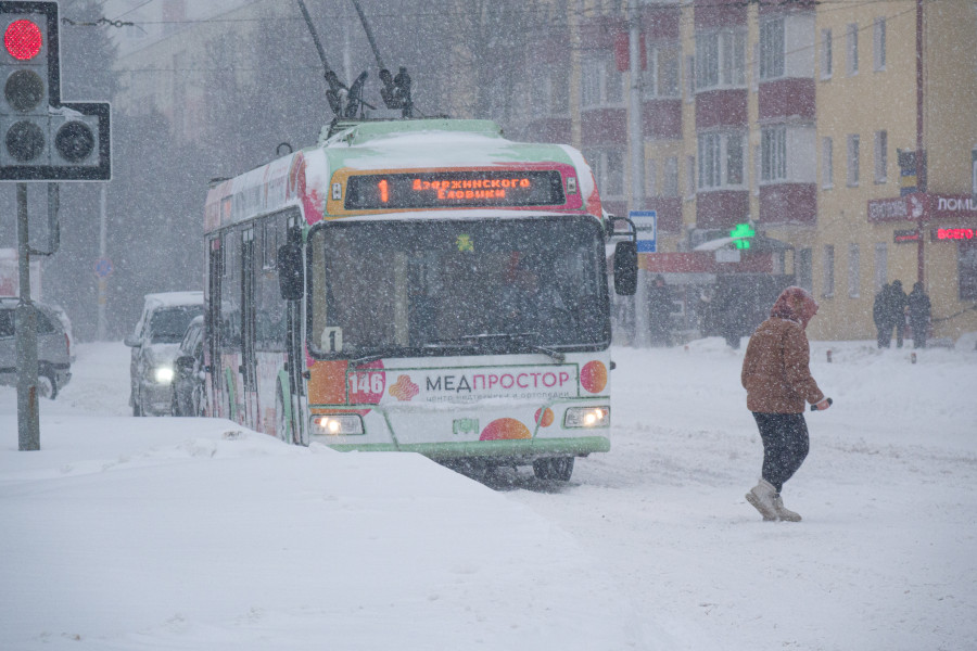 Циклон Улли принес в Бобруйск обильные снегопады
