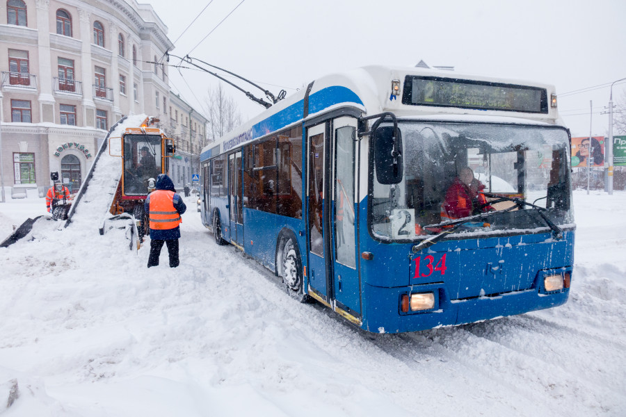 Циклон Улли принес в Бобруйск обильные снегопады