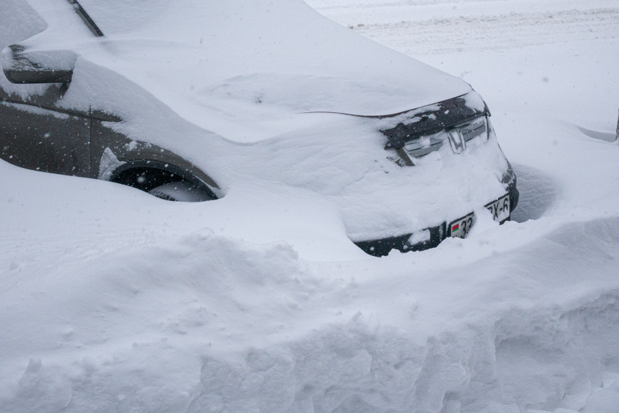 Циклон Улли принес в Бобруйск обильные снегопады