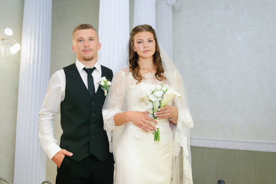07.08.2026. Отдел ЗАГС Бобруйского горисполкома. Свадебная пара. Елизавета и Евгений