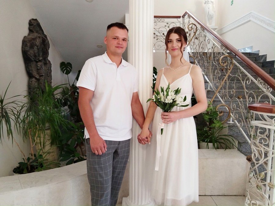 08.08. 2025 г. Могилев, ЗАГС. Свадебная пара недели: Екатерина и Эдуард Никоновы.