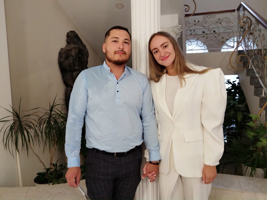 01.08.2025 г. Могилев, ЗАГС. Молодожены недели: Шухрат и Вероника Саидовы.