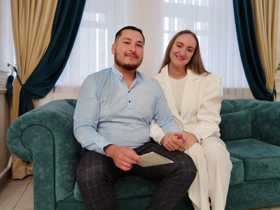 01.08.2025 г. Могилев, ЗАГС. Молодожены недели: Шухрат и Вероника Саидовы.