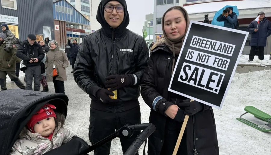 17 января 2026 года. Жители Гренландии вышли на протесты против политики США в отношении острова. Фото: sermitsiaq.ag.