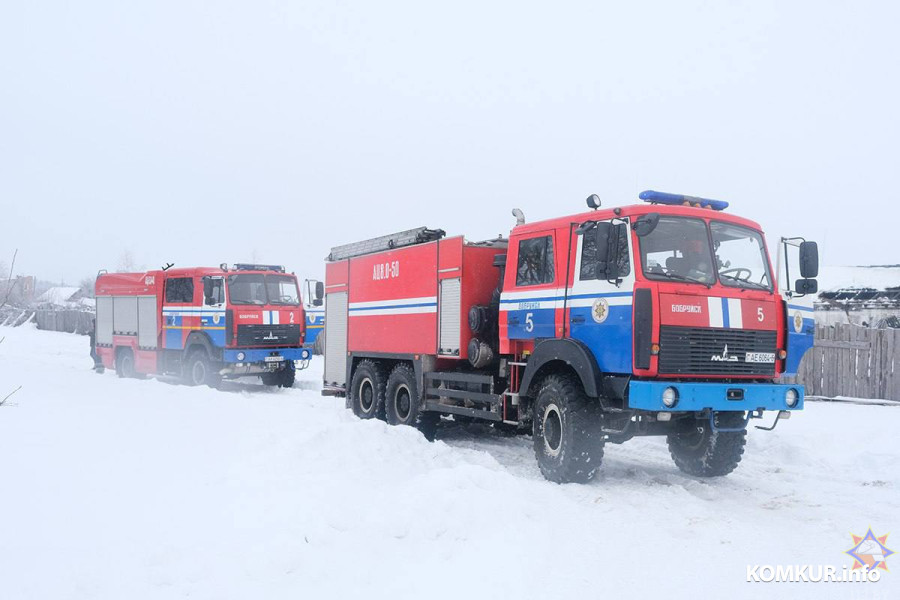 29.01.2026. Бобруйский район. Пожар в деревне Березовичи