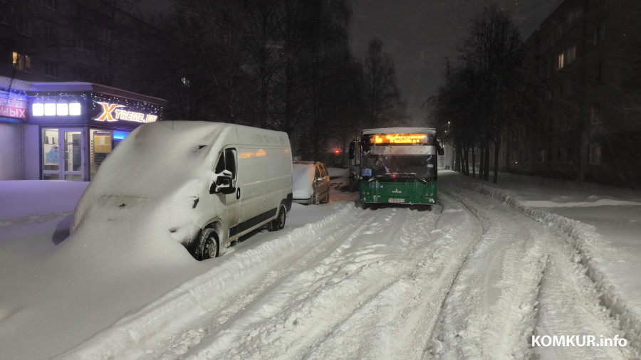 9.01.2026. Бобруйск. Последствия снегопада, вызванного циклоном «Улли».