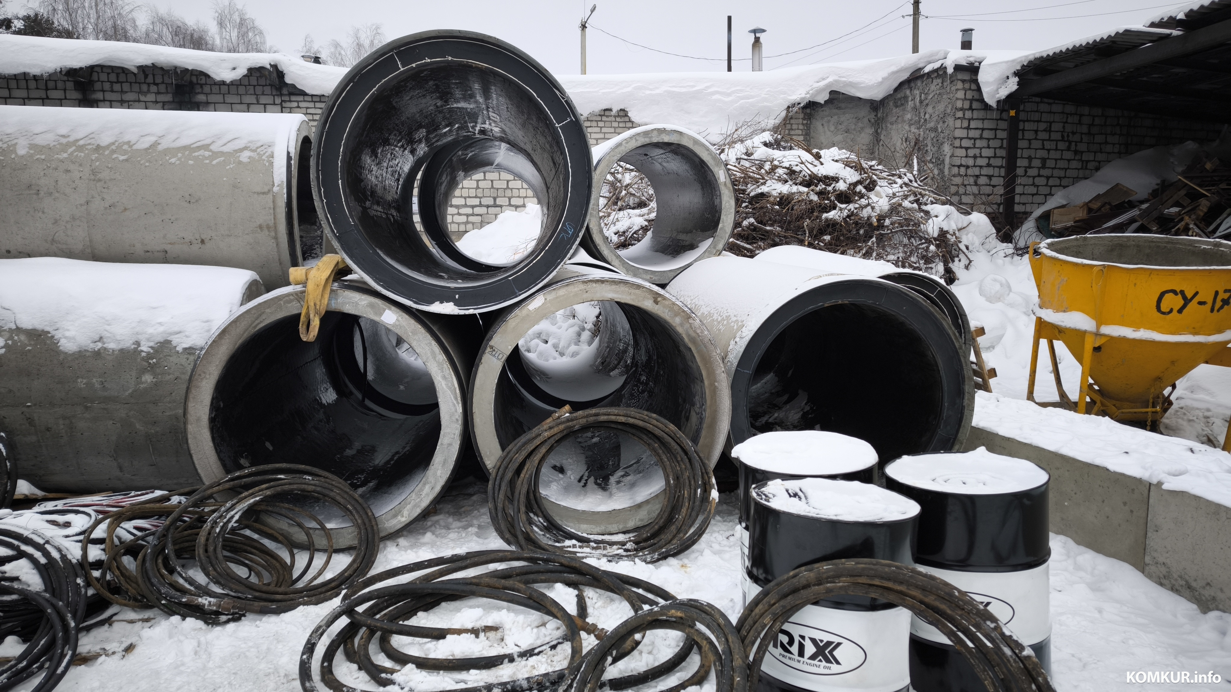 07.02.2026. Минская улица, Первомайский район, Бобруйск. Реконструкция коллектора дождевой канализации по улице Орджоникидзе