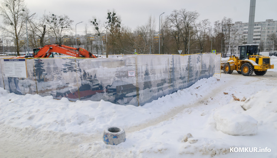 09.02.2026. Минская улица, Первомайский район, Бобруйск. Реконструкция коллектора дождевой канализации по улице Орджоникидзе