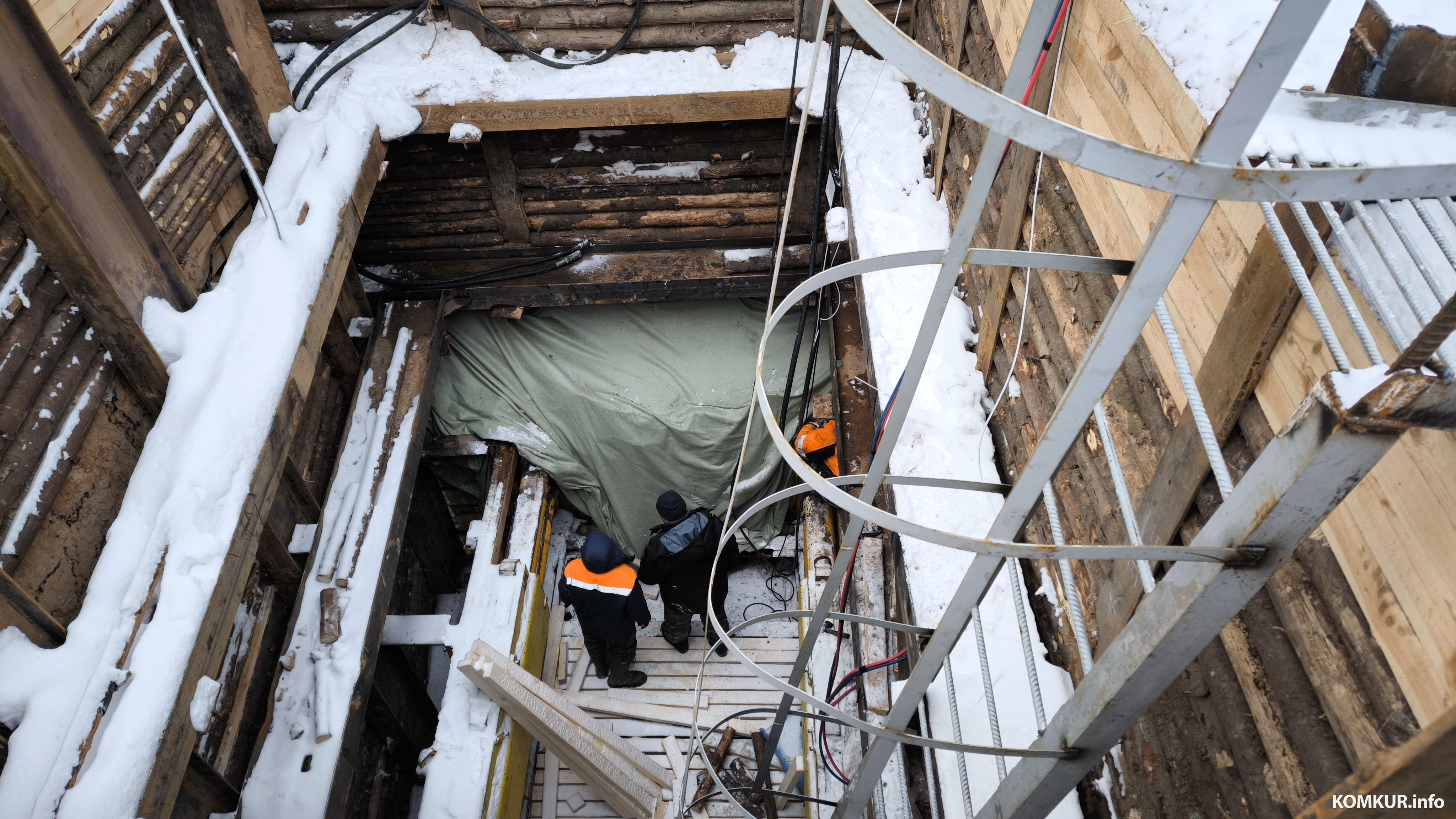 07.02.2026. Минская улица, Первомайский район, Бобруйск. Реконструкция коллектора дождевой канализации по улице Орджоникидзе