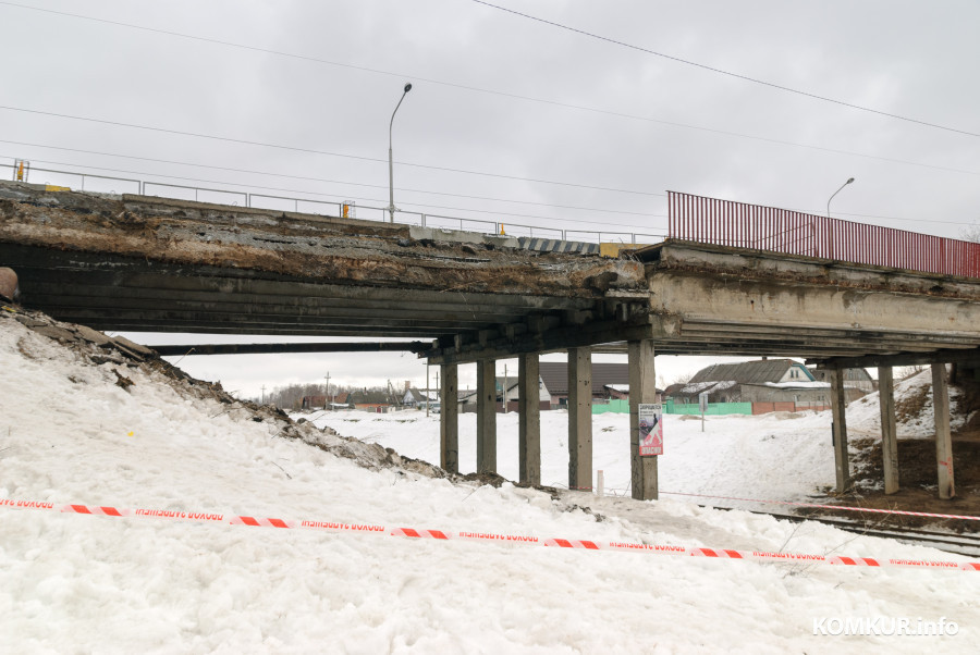 3.03.2026. улица Карла Маркса, Первомайский район, Бобруйск, Могилёвская область, 213825, Беларусь. Путепровод на улице К.Маркса