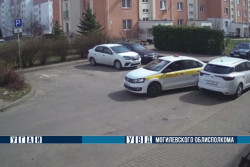 Бобруйский таксист заехал во двор, совершил ДТП и скрылся (видео)