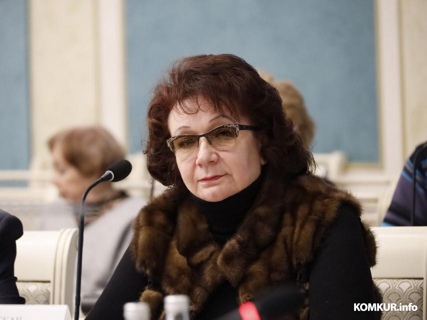 март 2026. Ирина Роскач на встрече ветеранов в головном офисе Беларусбанка в Минске.