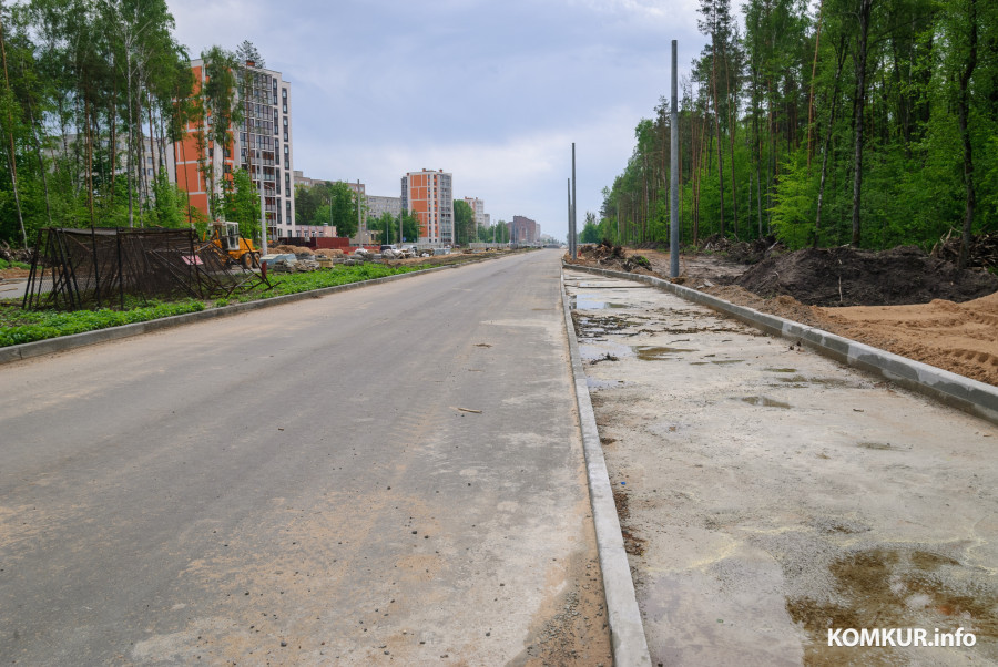 Май 2026, Бобруйск. Строительство нового участка улицы Ульяновской.