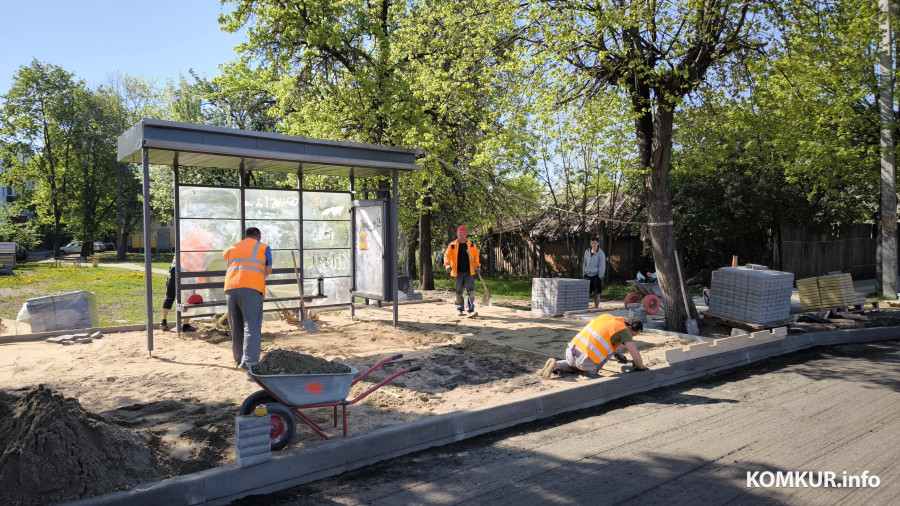 5.05.2026. Бобруйск. Ремонт тротуаров на улице Пушкина