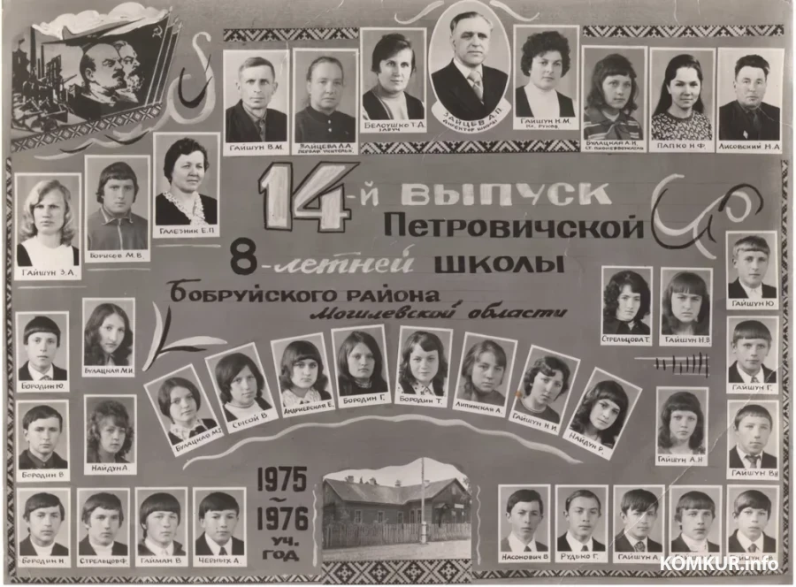 Выпускной класс Петровичской школы. 1976 год.