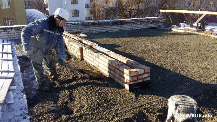 Устройство кровли из монолитного полистиролбетона