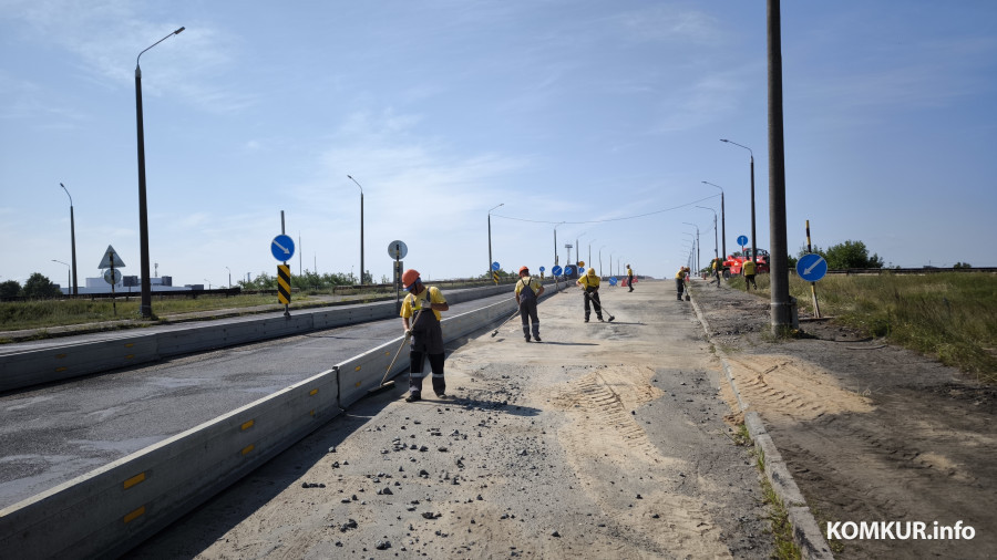 14.07.2026. Бобруйск. Переброска движения на северную сторону путепровода по улице Крылова.