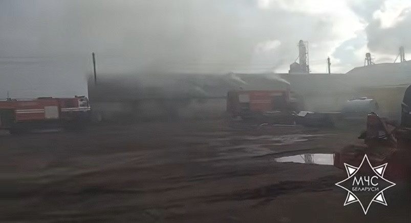 В агрогородке Ковали на Бобруйщине горел склад. Видео