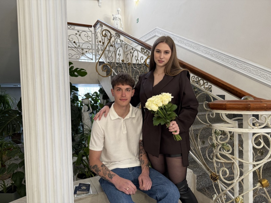27.03.2026 г. Могилев. ЗАГС. Молодожены недели: Виолетта и Ростислав Космачевы.