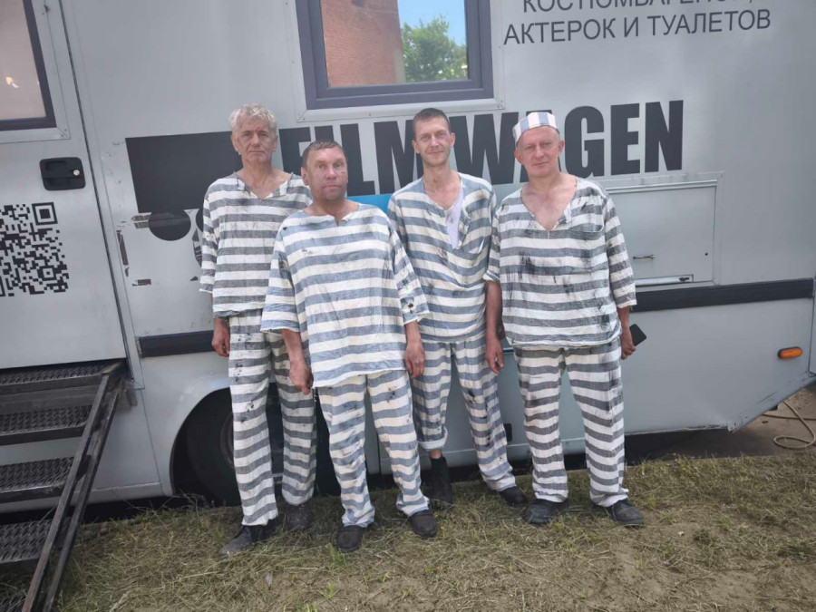 На съемках фильма "Фунтик" в Бобруйске.