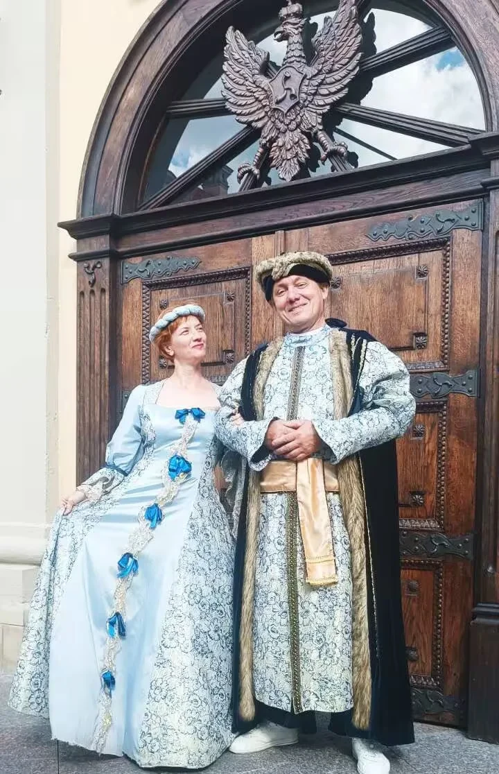 Наталия Лисовская с мужем Валерием в Несвижском замке.