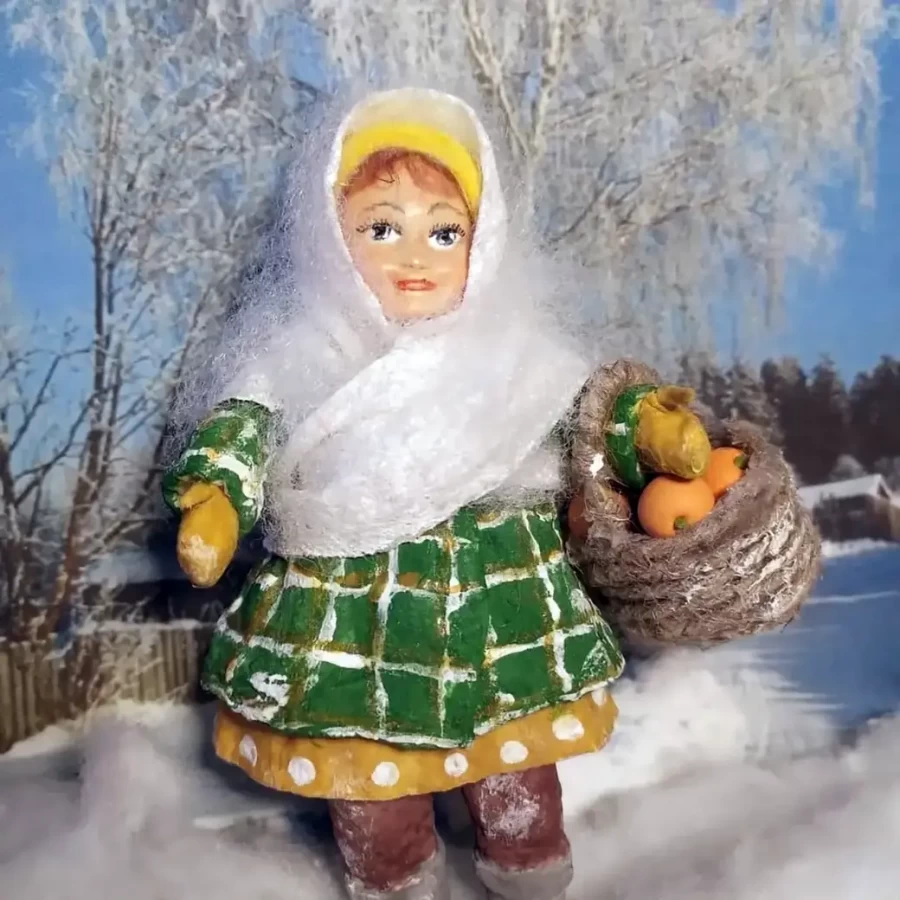 Игрушка из ваты, сделанная руками мастерицы Валентины Володько.