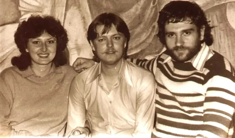 1985, Мышковичи. Ольга Петрыкина, Вадим Сажин и Лев Гунин 